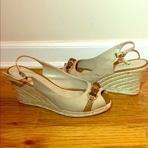 Beige wedges